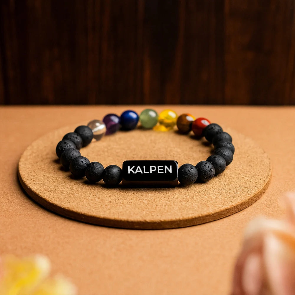 Personalized 7 Chakra Lava Bracelet | Lab Certified & Certified | Unisex