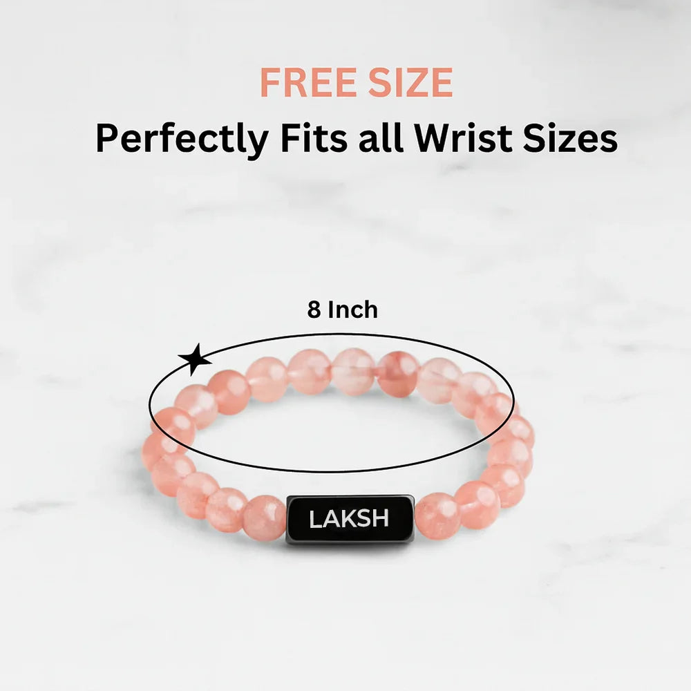 Personalized Solace Rose Quartz Bracelet | Lab Certified & Certified | Unisex