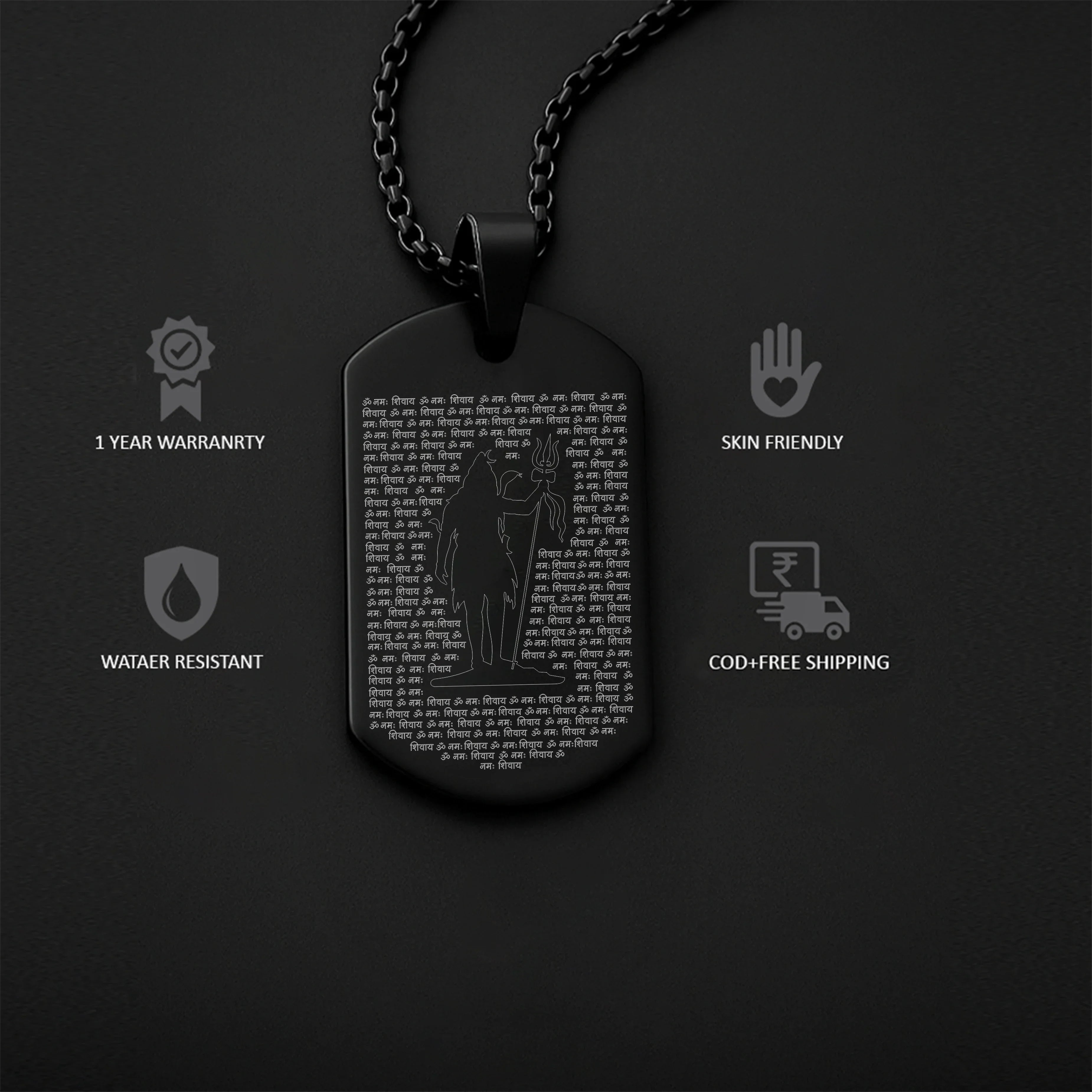Personalized 108 Om Namah Shivay MicroCarved Locket