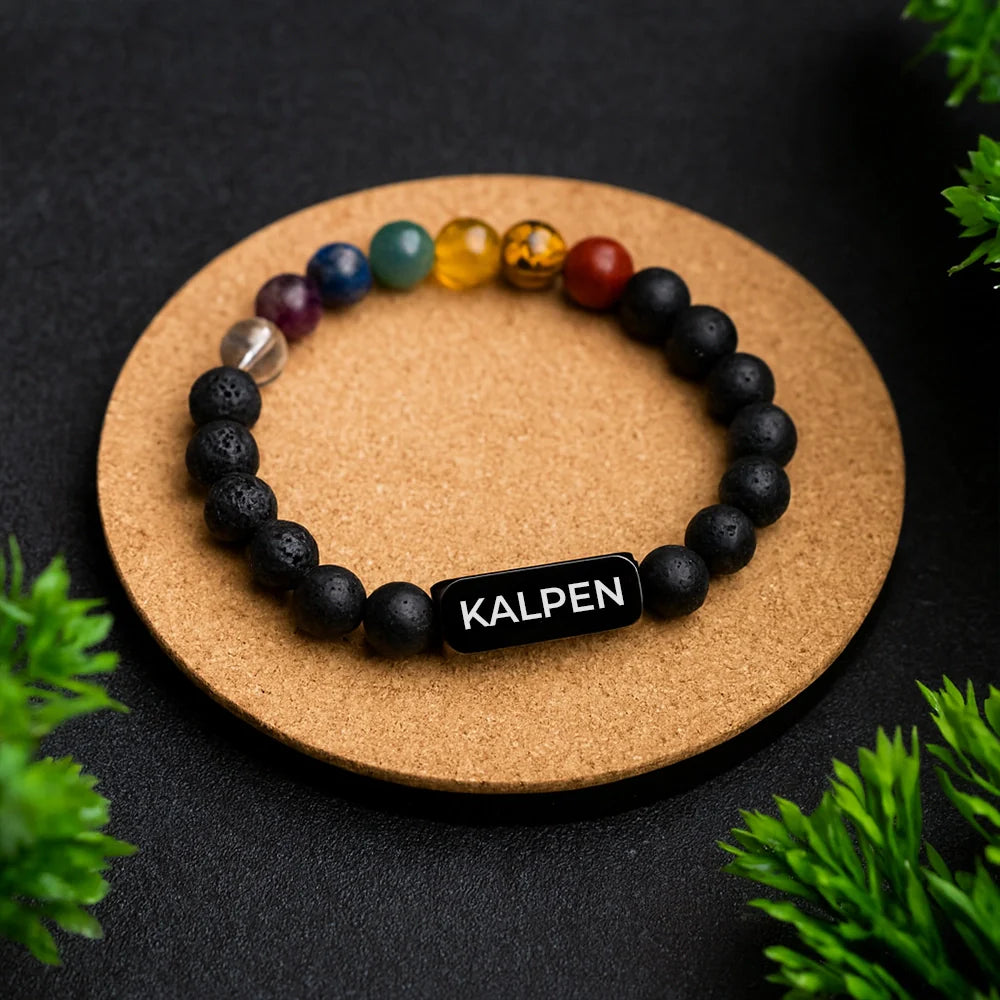 Personalized 7 Chakra Lava Bracelet | Lab Certified & Certified | Unisex