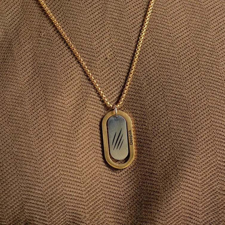24K Gold Plated Personalize Monster Scratch Enamel Name Locket