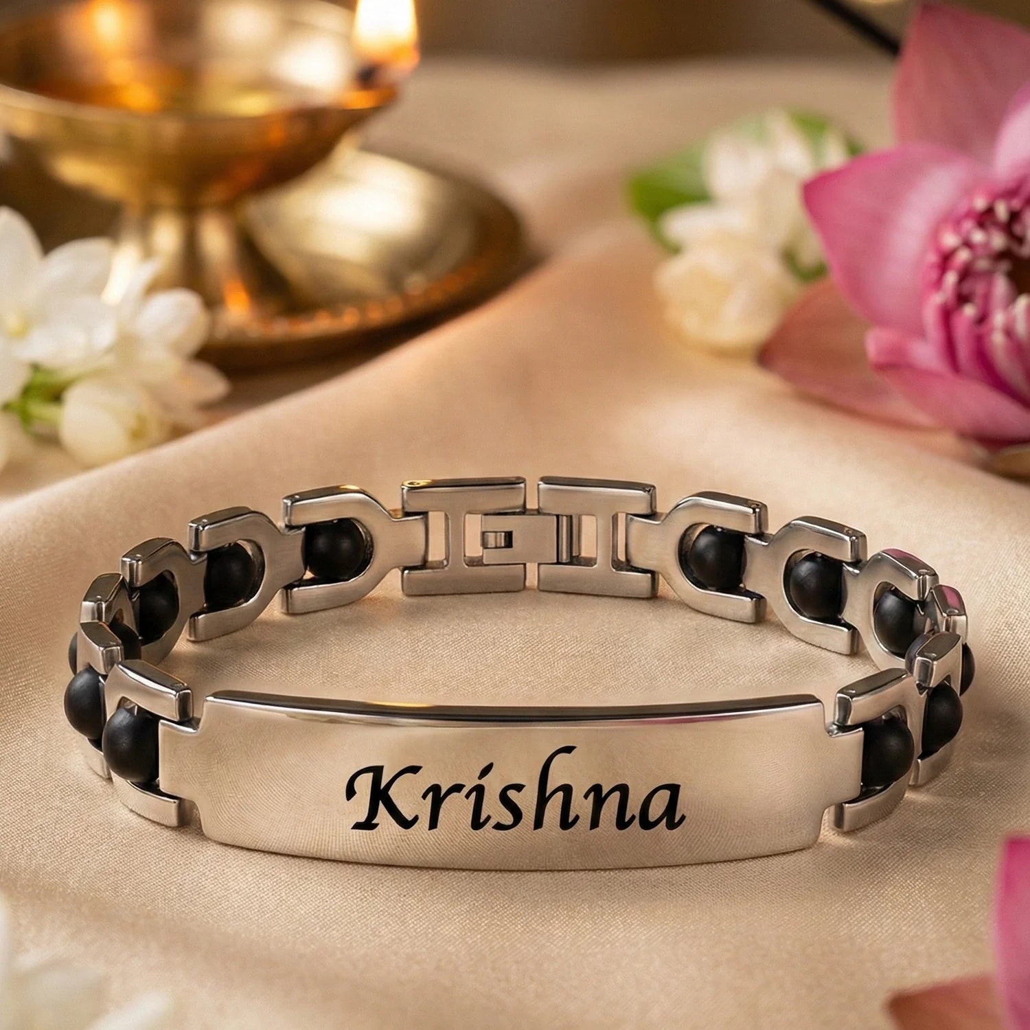 Personalized Karungali Name Bracelet | Lab Tested & Certified | 1 Year Color Warranty