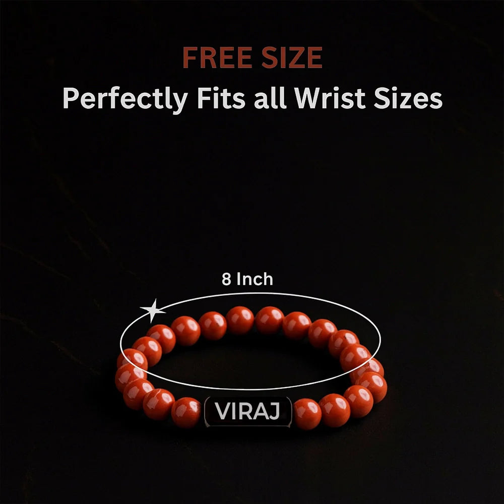 Personalized Red Jasper Stone Bracelet | Lab Certified & Certified | Unisex