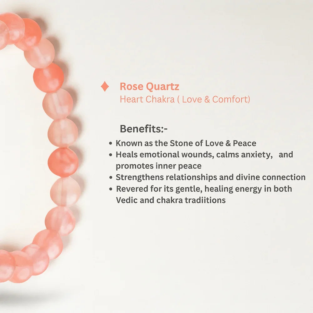 Personalized Solace Rose Quartz Bracelet | Lab Certified & Certified | Unisex