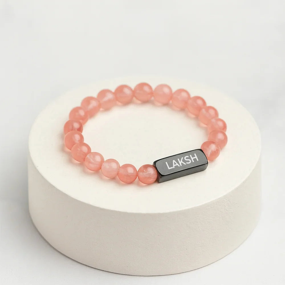 Personalized Solace Rose Quartz Bracelet | Lab Certified & Certified | Unisex