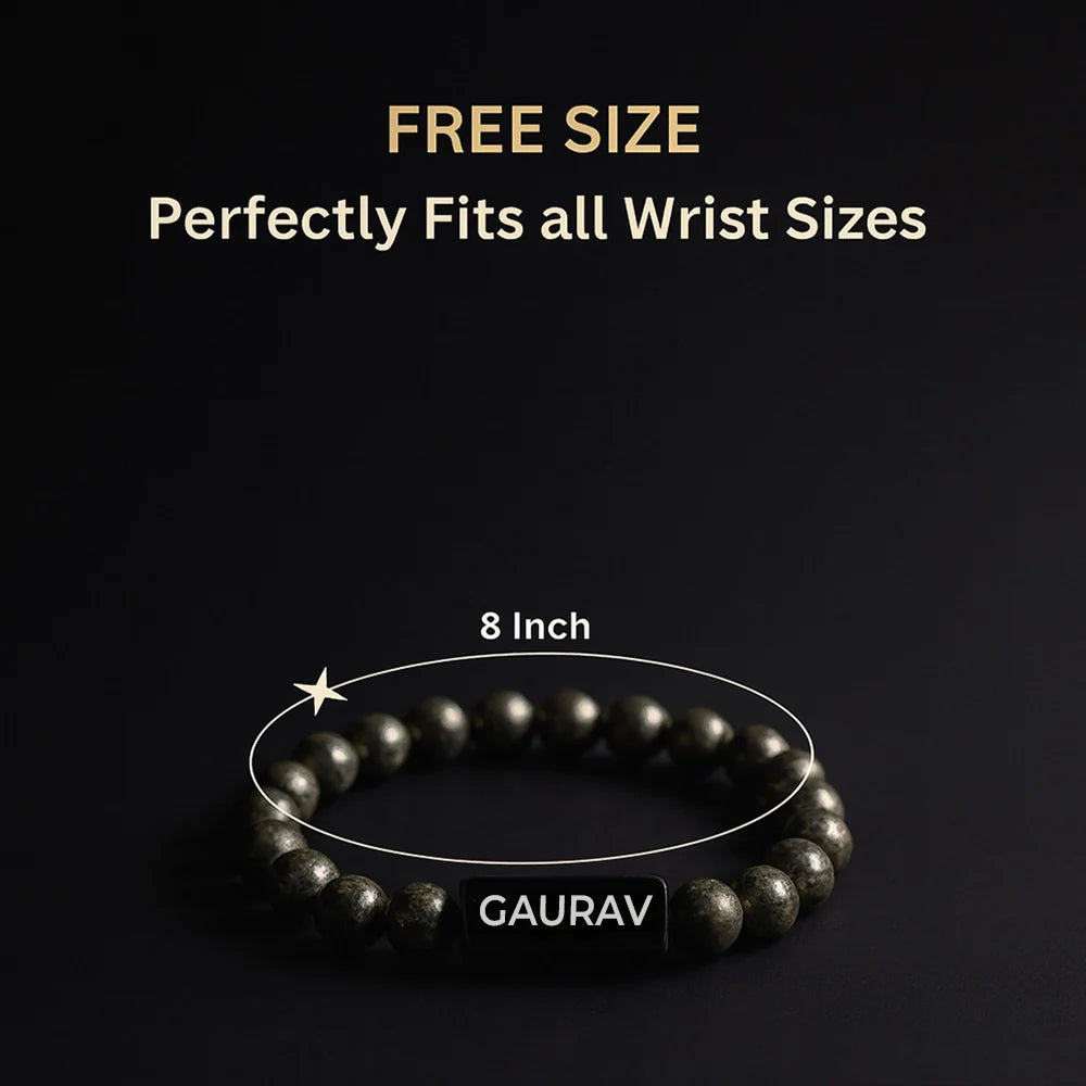 Personalized Raw Pyrite Bracelet | Lab Tested & Certified | Unisex