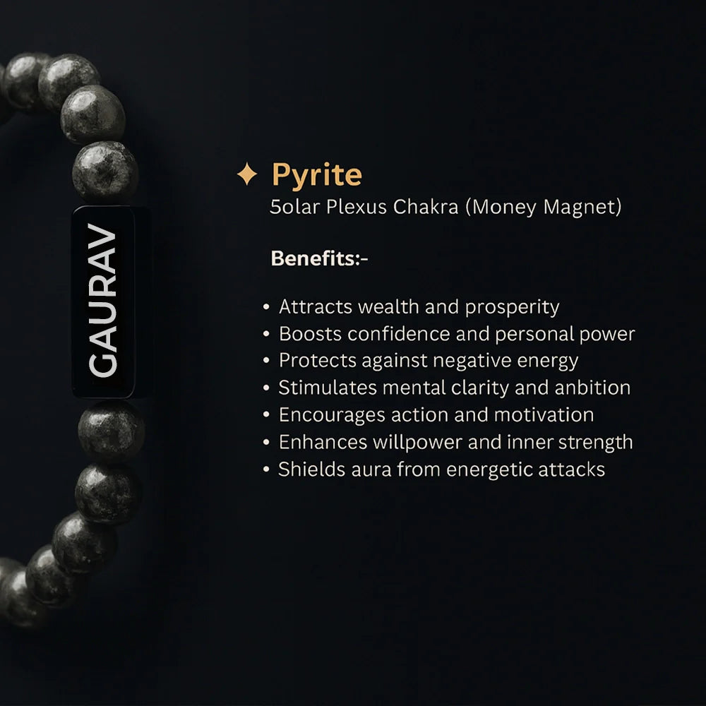 Personalized Raw Pyrite Bracelet | Lab Tested & Certified | Unisex