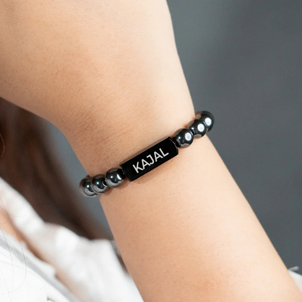 Personalized Silver Hematite Bracelet | Lab Certified & Certified | Unisex