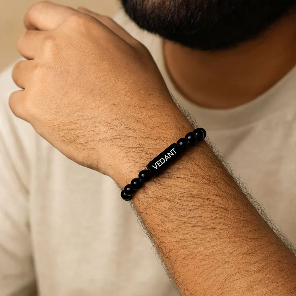 Personalized Guardian Black Onyx 11 Chakra Bracelet | Lab Certified & Certified | Unisex