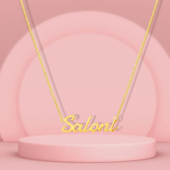 24K Gold Plated Personalize Signature Font Name Necklace